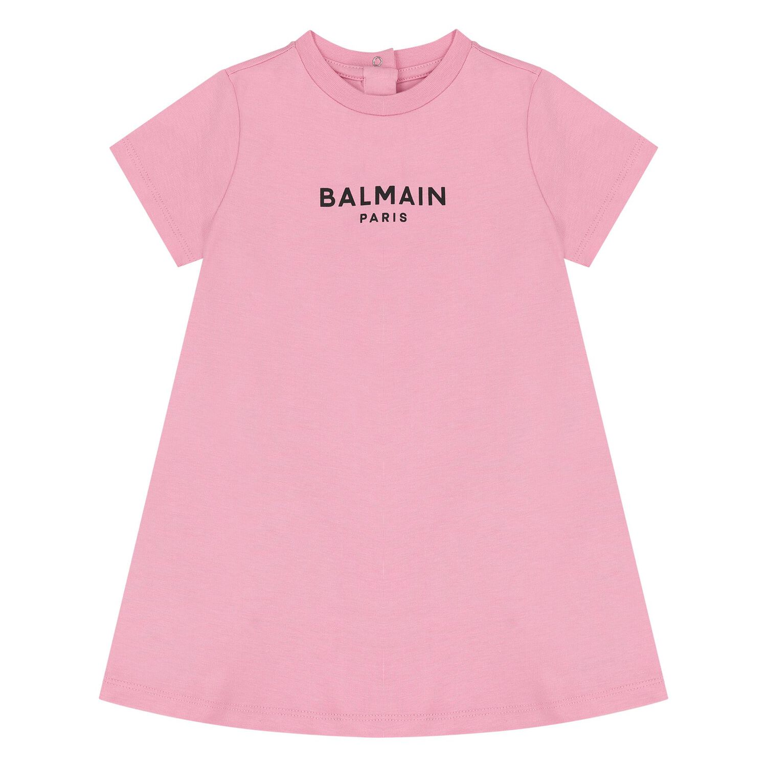 طقم فستان بالشعار باللون الوردي للبنات , 1, hi-res