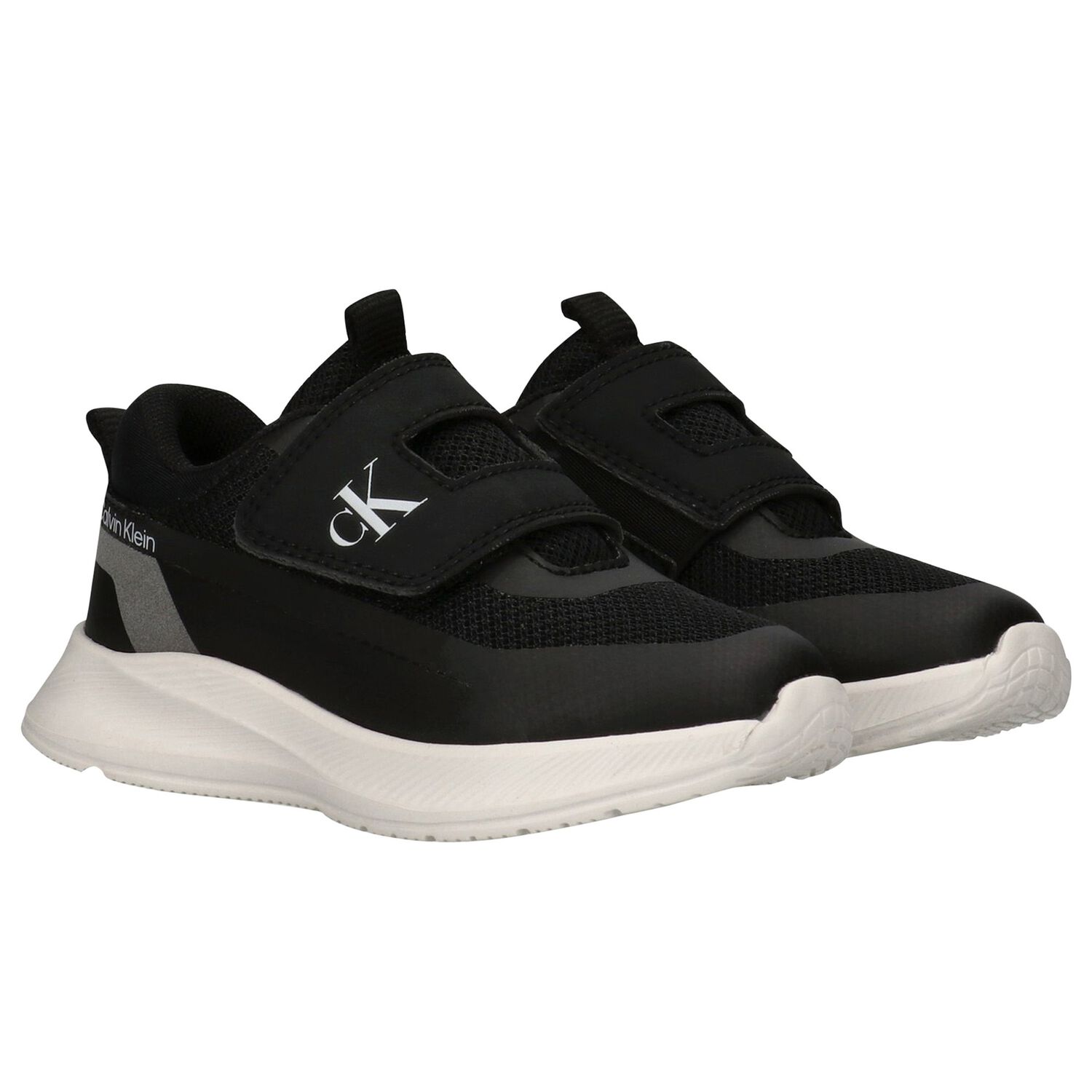 Black Mesh Logo Trainers, 1, hi-res