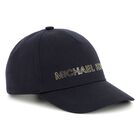 Girls Navy Blue Logo Cap, 1, hi-res