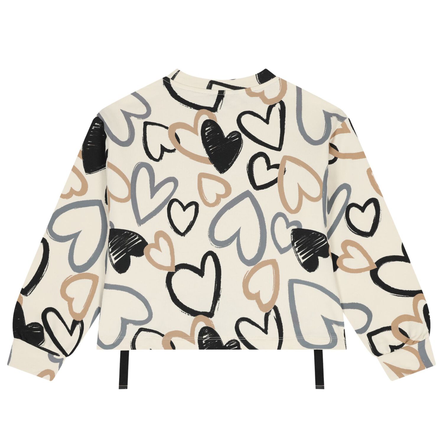 Girls Ivory Heart Sweatshirt, 1, hi-res
