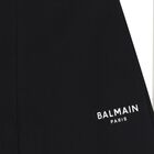 بنطال رياضي بشعار باللون أسود, 1, hi-res