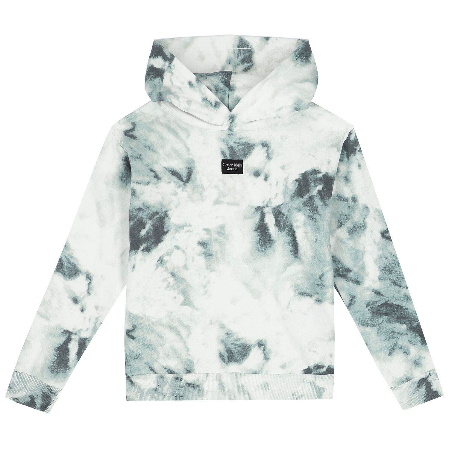 Blue & White Tie Dye Logo Hooded Top, 1, hi-res image number null