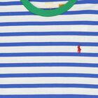 Boys White & Blue Striped Logo T-Shirt, 1, hi-res