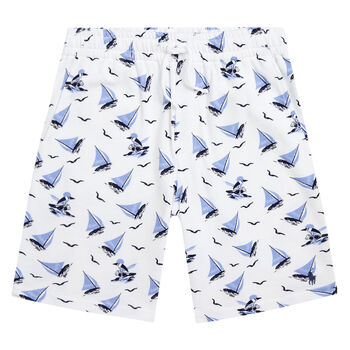 Boys White Logo Shorts