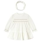 Younger Girls White Dress Set, 4, hi-res