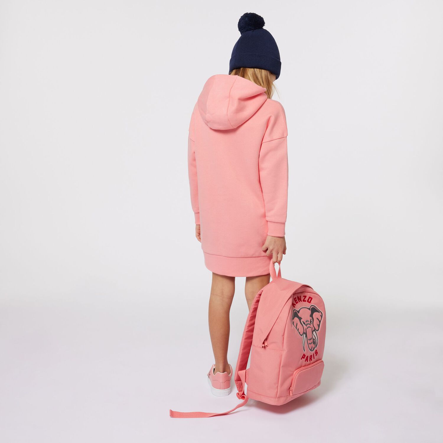 Girls Pink Elephant Logo Backpack, 1, hi-res