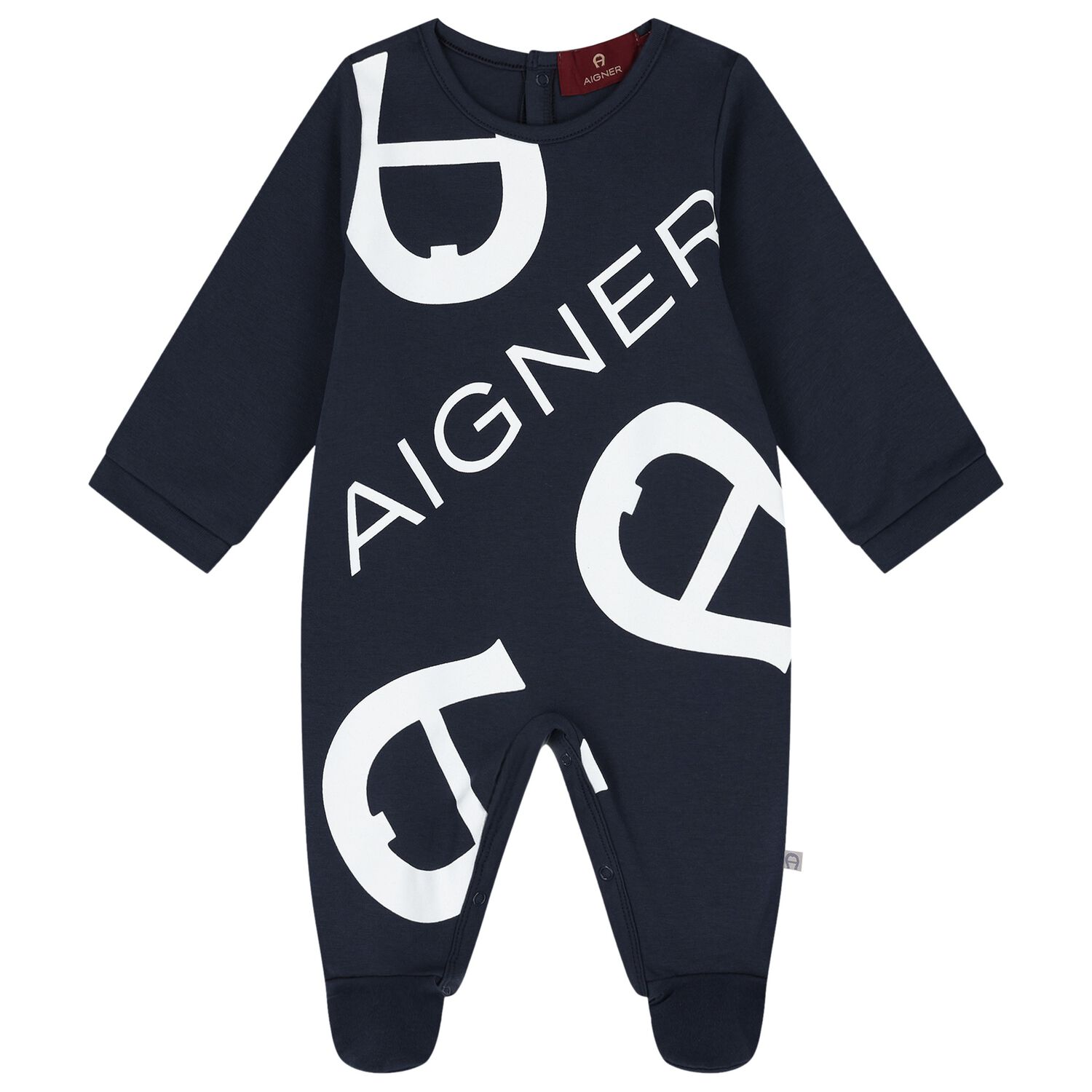 Baby Boys Navy Blue Logo Babygrow, 3, hi-res image number null
