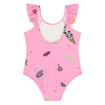Younger Girls Pink Ice Cream & Candy Swimsuit