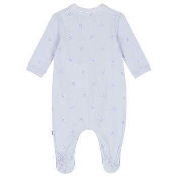 Baby Boys Blue Logo Babygrow