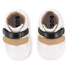 Baby Boys White Logo Pre Walker Shoes, 1, hi-res