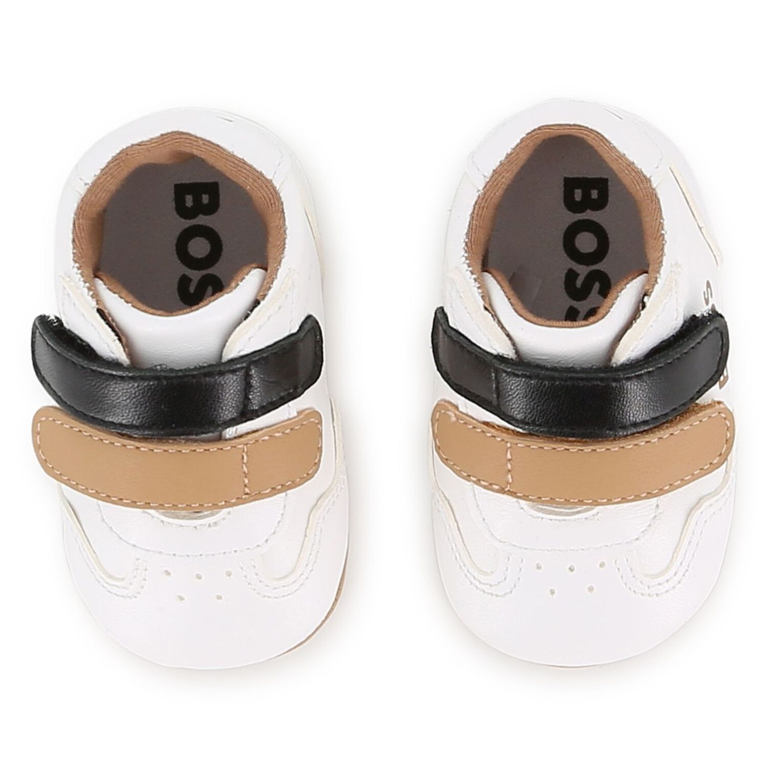Baby Boys White Logo Pre Walker Shoes, 1, hi-res