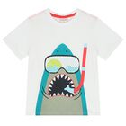 Boys White Shark T-Shirt, 1, hi-res