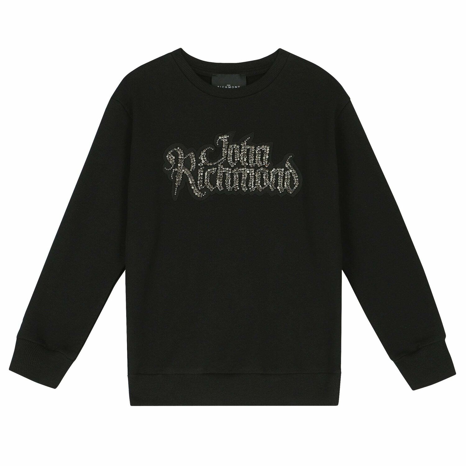 Black Embellished Logo Sweatshirt, 1, hi-res image number null