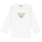 Boys White Teddy Long Sleeve Top, 1, hi-res