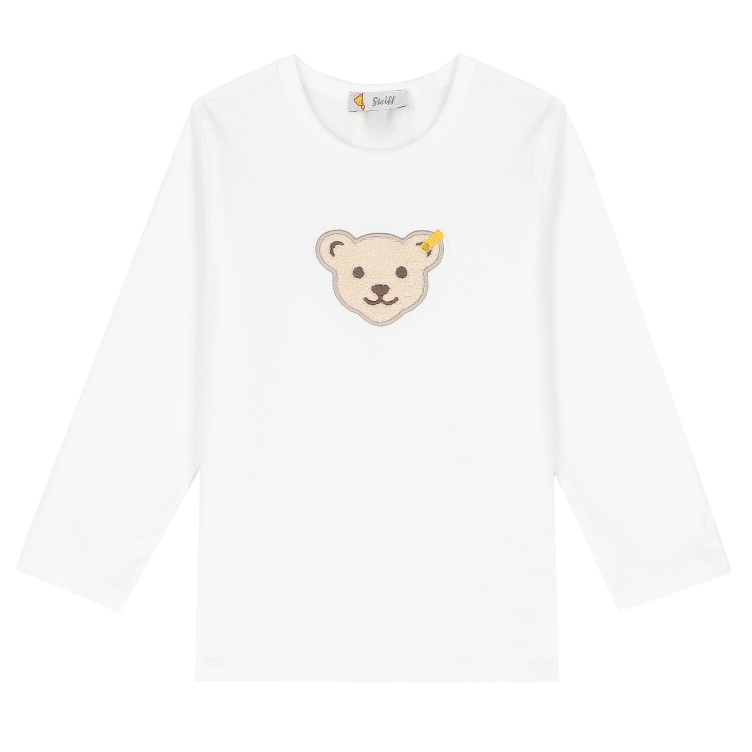 Boys White Teddy Long Sleeve Top, 1, hi-res image number null