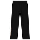 Boys Black Geo Map Logo Joggers, 1, hi-res