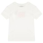 Girls White & Orange Sequin Logo T-Shirt, 1, hi-res