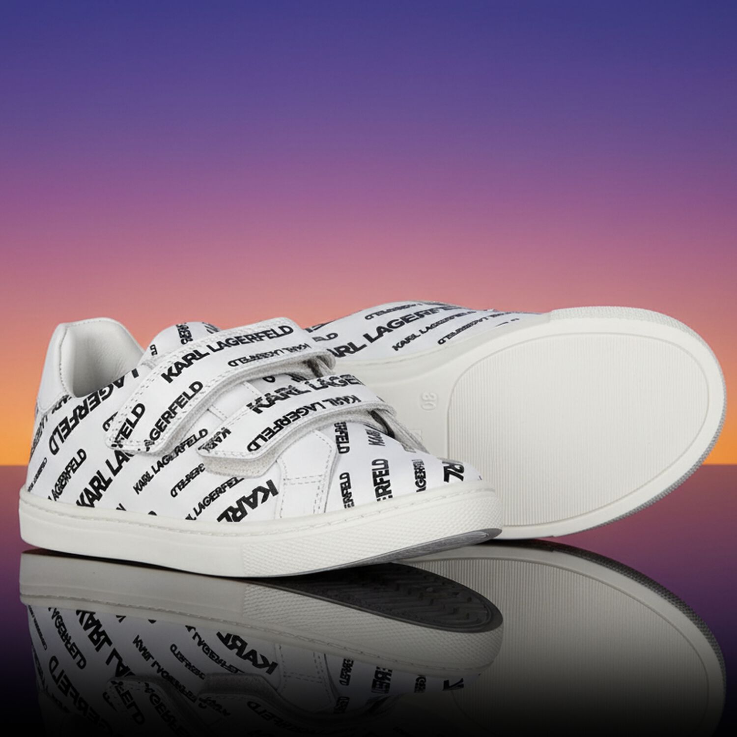 Boys White Logo Trainers, 1, hi-res