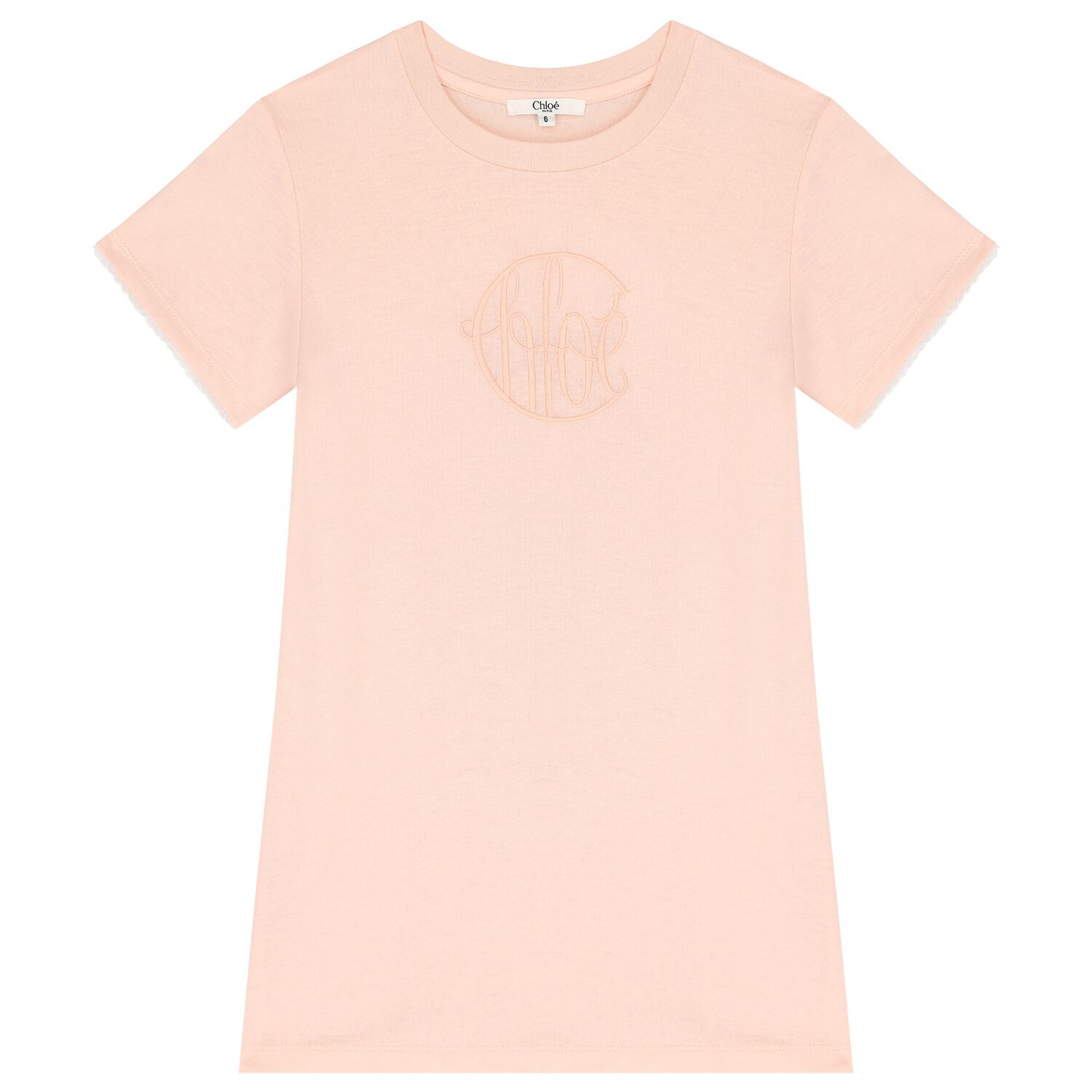 فستان بنات بالشعار باللون الوردي, 1, hi-res