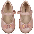 Younger Girls Pink Bow Shoes, 1, hi-res