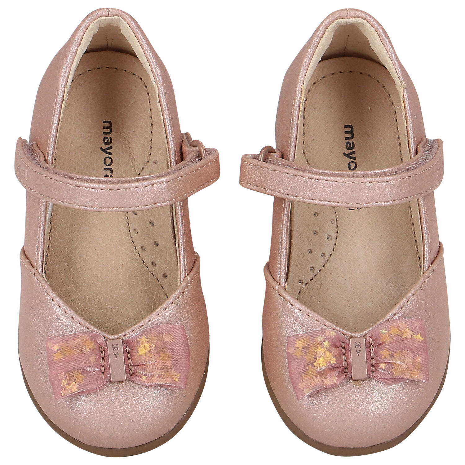 Younger Girls Pink Bow Shoes, 1, hi-res