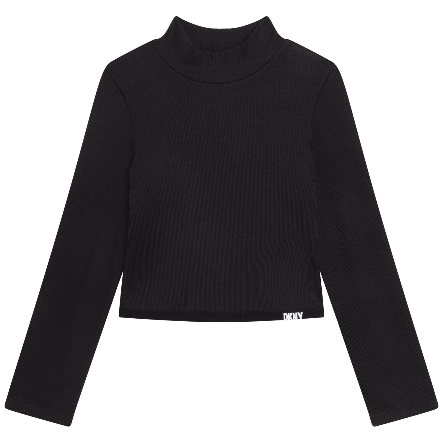 توب بأكمام طويلة بالشعار باللون الأسود للبنات, 1, hi-res image number null