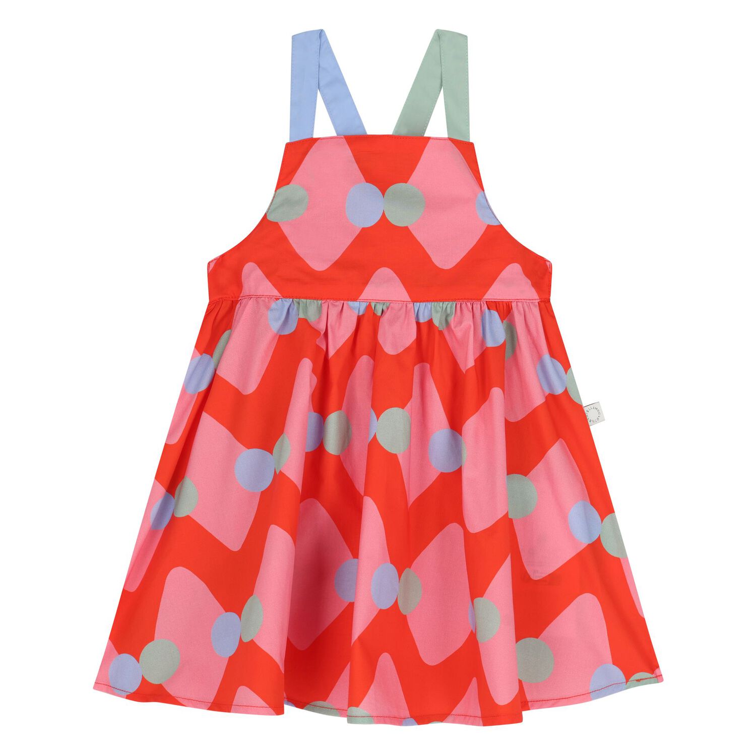 Younger Girls Red Diamond & Dot Dress Set, 1, hi-res