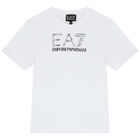 Boys White Logo T-Shirt, 1, hi-res