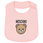 Baby Girls Pink Teddy Bear Logo Hat & Bib Gift Set, 5, hi-res