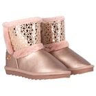Girls Pink Faux Leather Boots, 1, hi-res