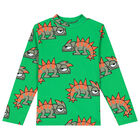 Boys Green Chameleon Rash Vest, 1, hi-res