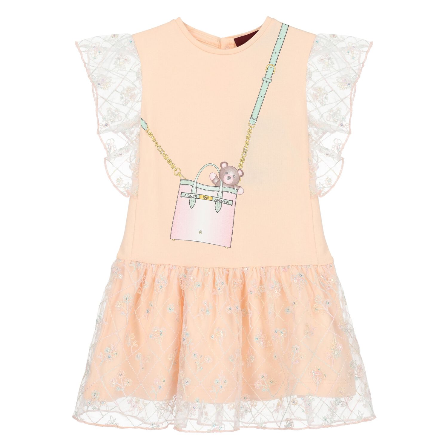 Younger Girls Pink Bag Dress, 1, hi-res image number null