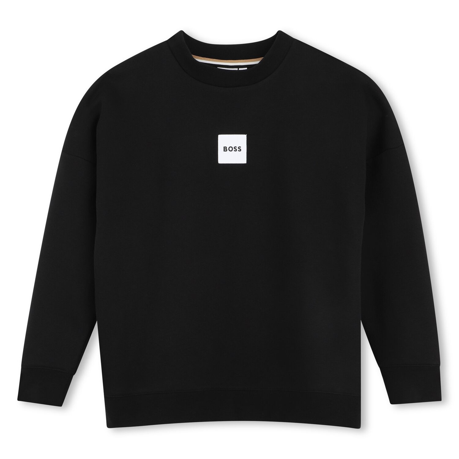 Boys Black Logo Sweatshirt, 1, hi-res