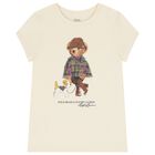 Girls Ivory Polo Bear T-Shirt, 1, hi-res