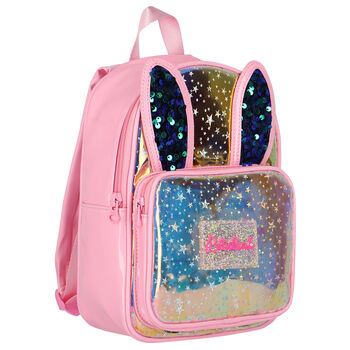 Girls Pink Logo & Star Backpack