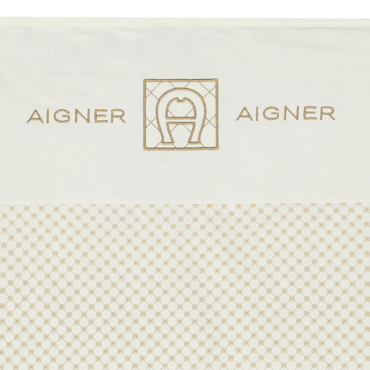 بطانية بالشعار باللون العاجي والذهبي, 1, hi-res