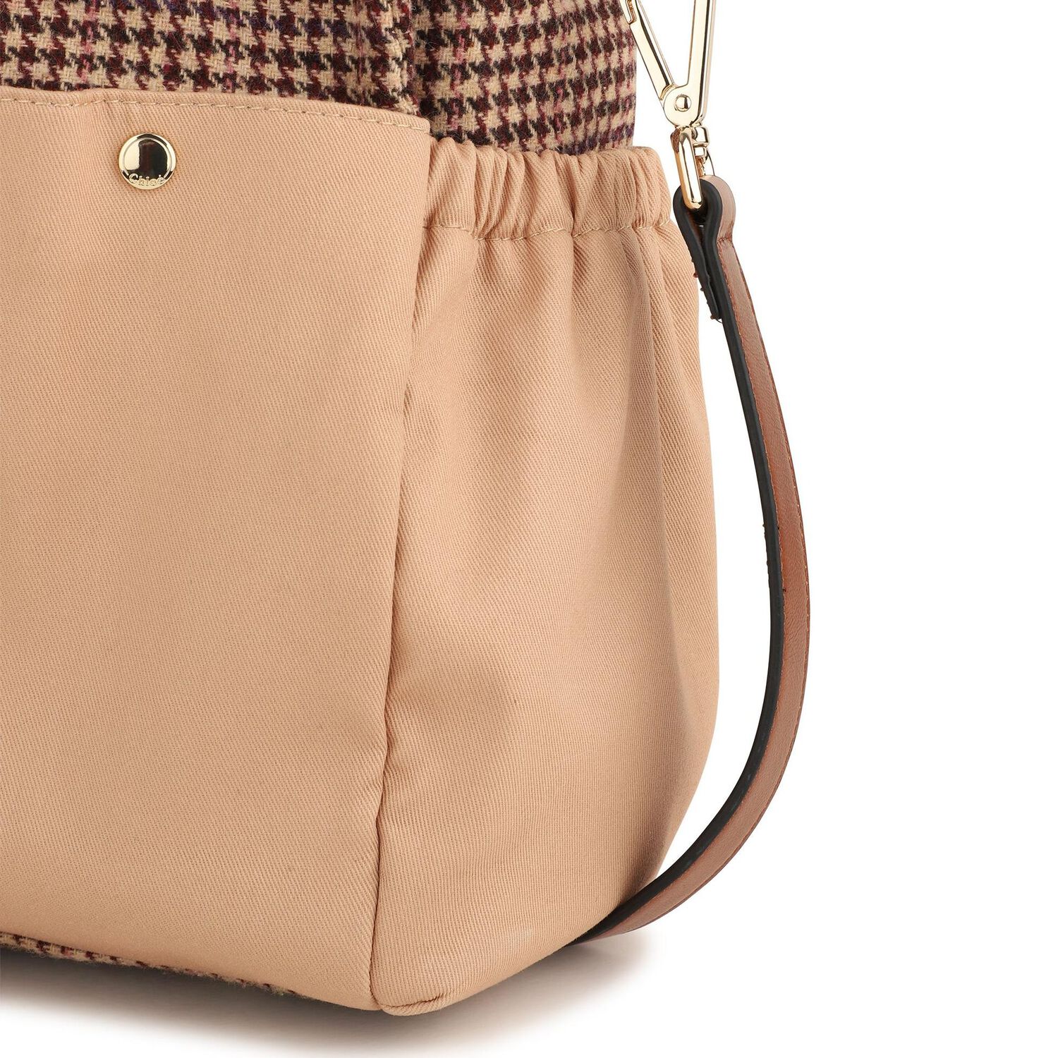 Beige Houndstooth Check Baby Changing Bag ( 41cm ), 1, hi-res