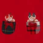Girls Red Teddy Bear Dress, 1, hi-res