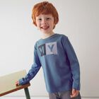 Boys Blue Logo Long Sleeve Top, 5, hi-res