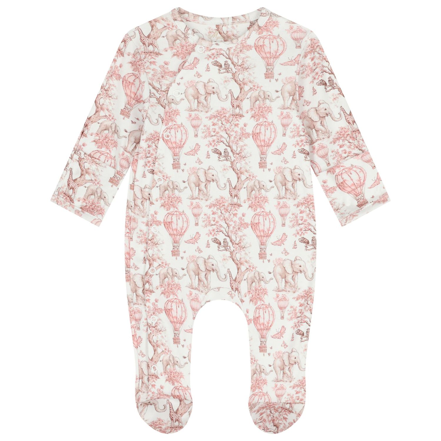 Baby Girls White & Pink Africa Babygrow Gift Set  , 2, hi-res