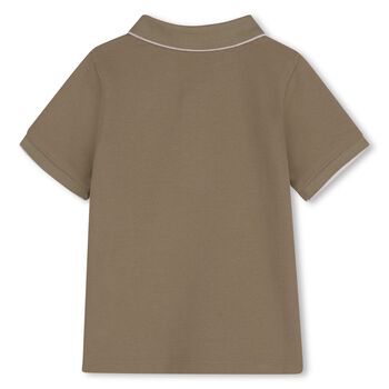 Younger Boys Taupe Logo Polo Shirt