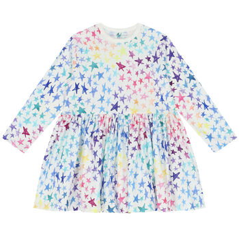 Girls White Star Dress