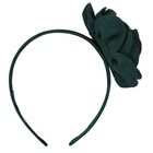 Girls Green Flower Headband, 2, hi-res
