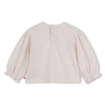 Younger Girls Ivory Heart Long Sleeeve Top
