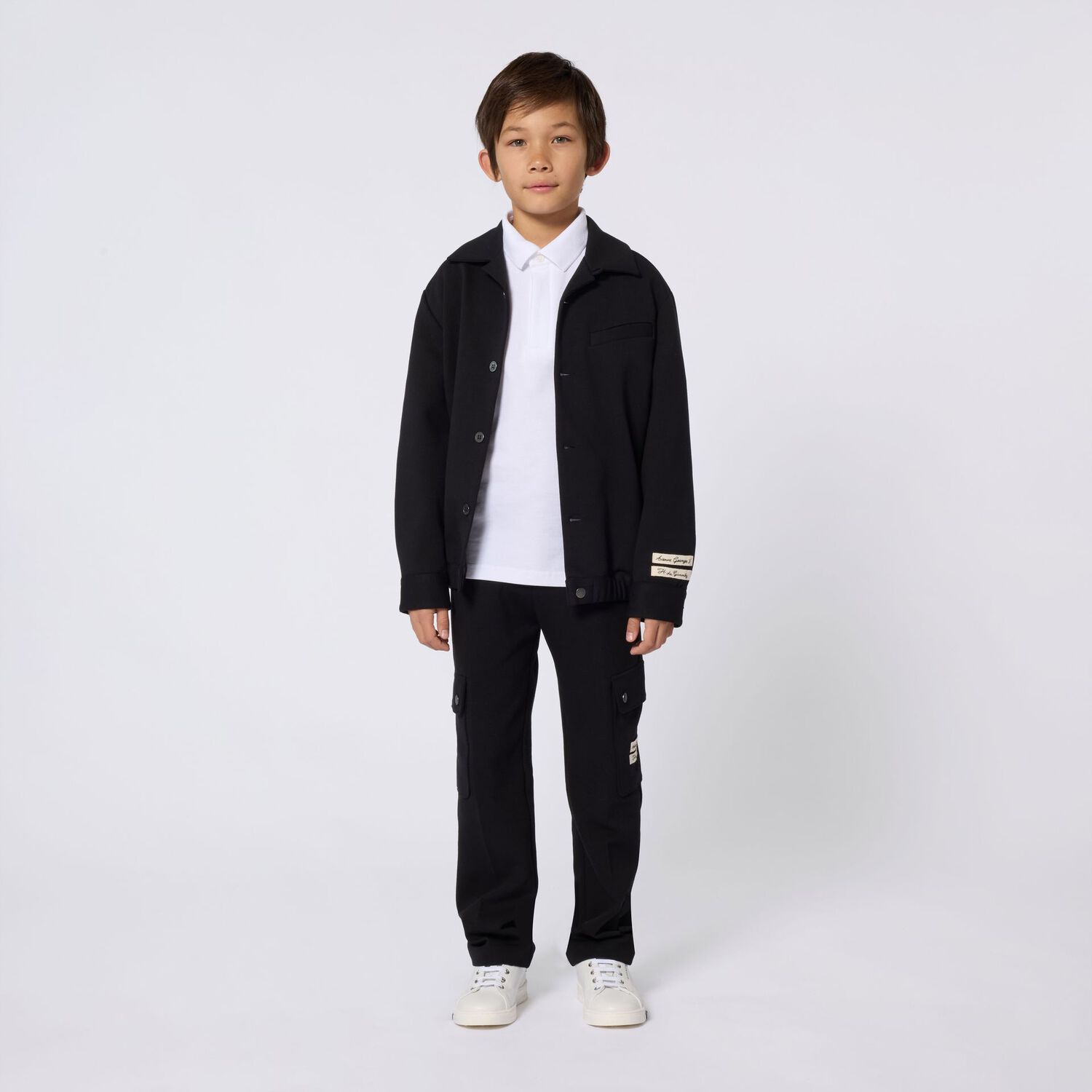 Boys White Logo Polo Shirt, 2, hi-res