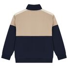 Boys Navy Blue & Beige Tracksuit, 1, hi-res