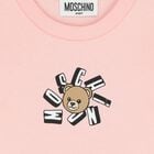 Younger Girls Pink Teddy Bear Logo T-Shirt, 4, hi-res