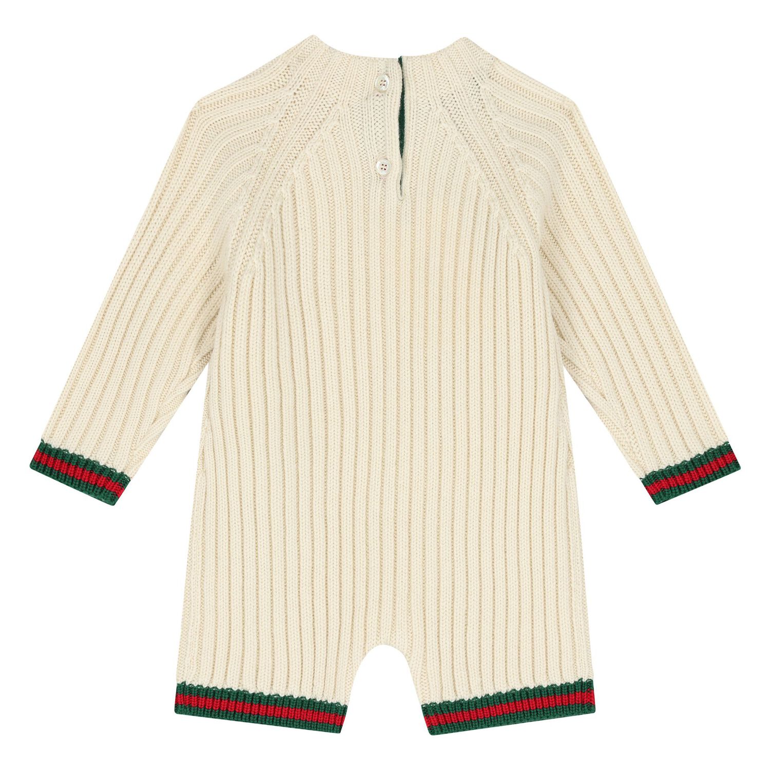 Ivory Web Striped Baby Romper, 1, hi-res image number null