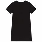 Girls Black Logo Dress, 1, hi-res