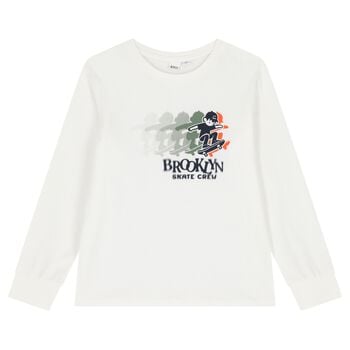Boys Ivory Skate Long Sleeve Top